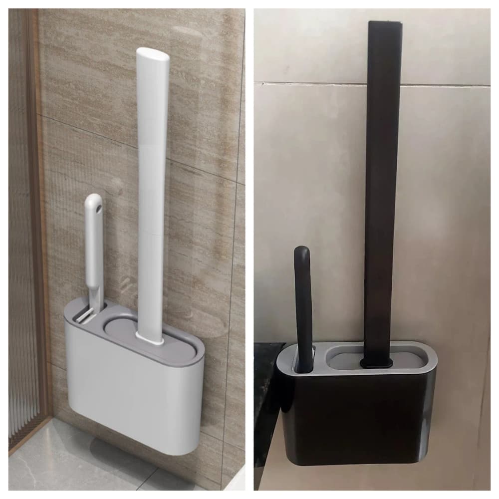 2 EM 1 Escova Sanitária Quadrada Multiuso Para Privada de Silicone