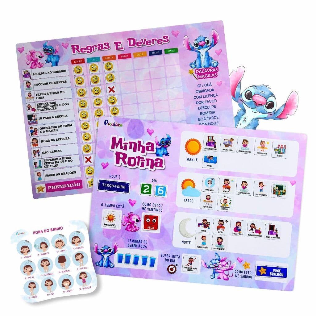Kit Quadro Educativo Infantil: Quadro de rotina + Quadro De Incentivo Para Parede