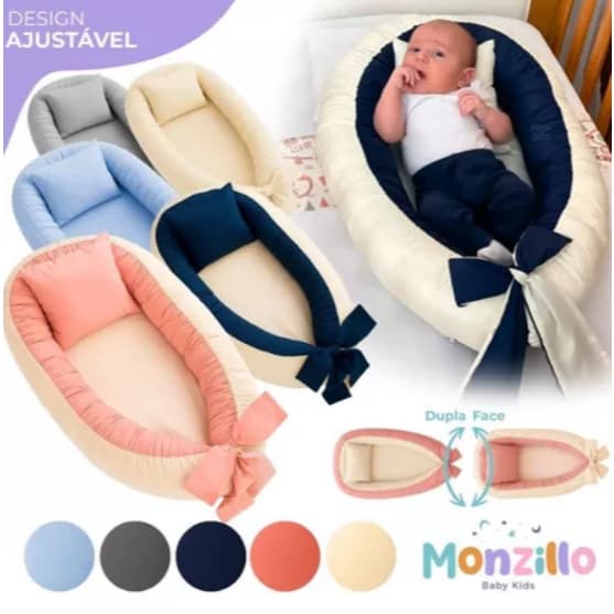 NINHO REDUTOR DE BERÇO MICRO PERCAL 400 FIOS MATELADO DUPLA FACE