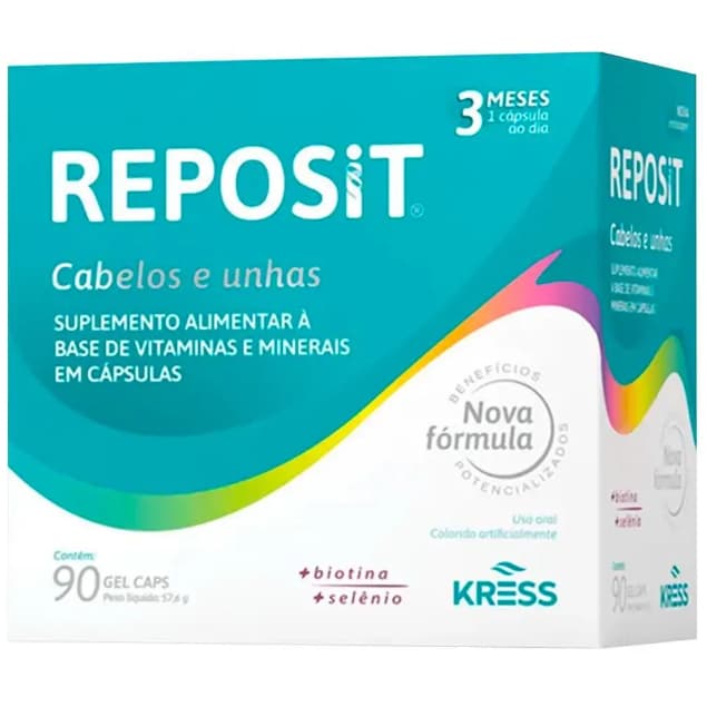 Reposit Cabelos E Unhas - 90 Cap Gel - Kress