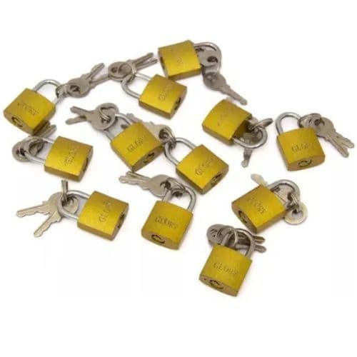 Kit 6 Cadeado Pequeno 20mm Para Armários Mala Janela Premium Cor Dourado