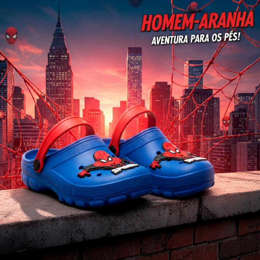 Babuche Infantil Menino Spider Homem Aranha Confortavel Leve