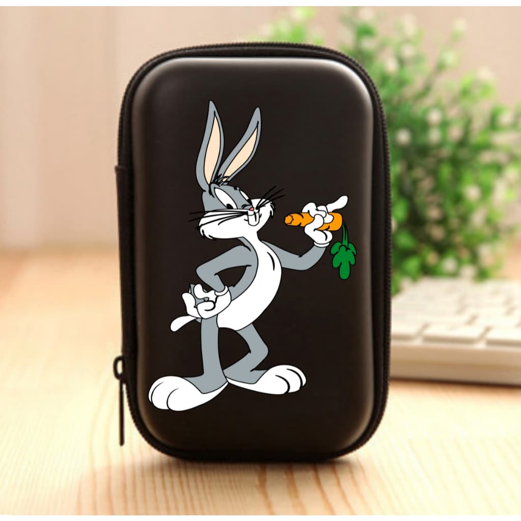 Estojo Case com Zíper e Rede Interna para Acessórios, Fones, Cabos, Personalizada Pernalonga ETJ 001