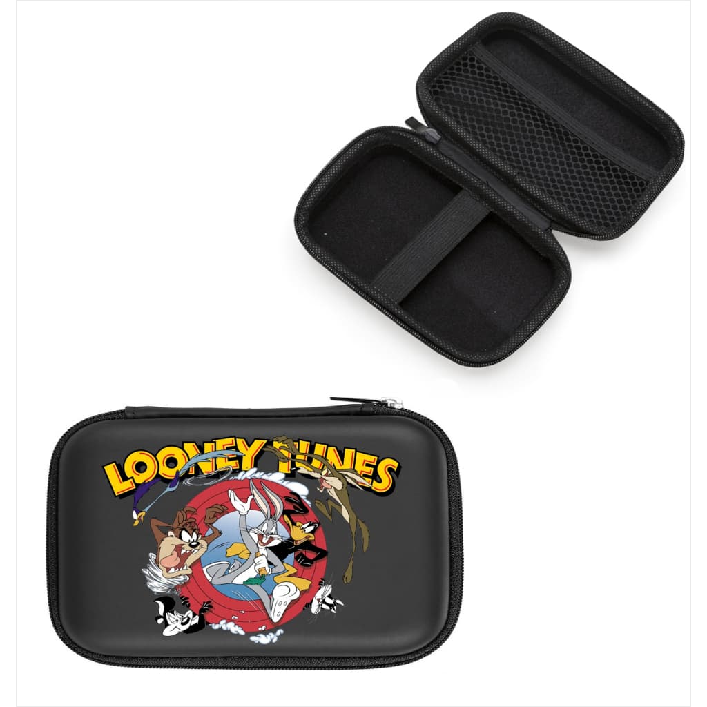 Estojo Case com Zíper e Rede Interna p/ Acessórios, Fones, Cabos, Personalizado Looney Tunes ETJ 006