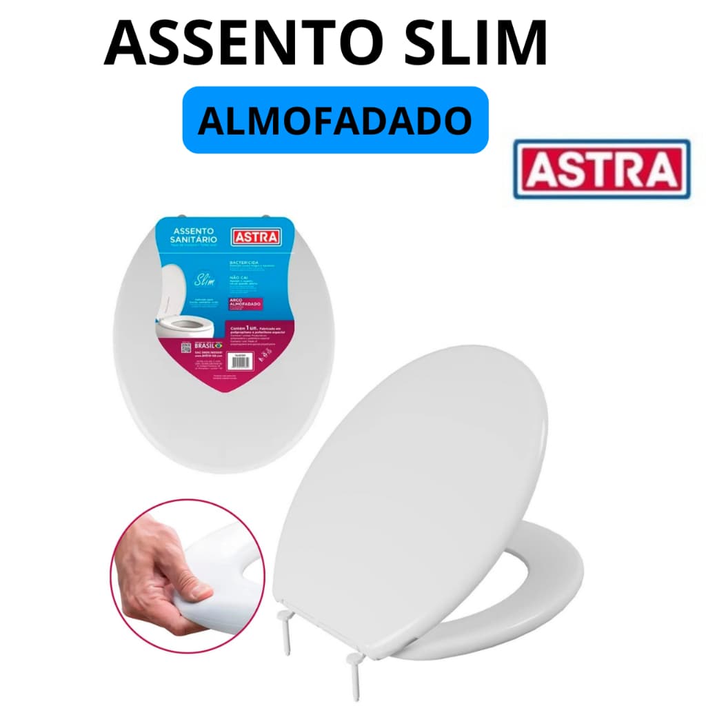 Assento Sanitário SLIM Oval Branco ASTRA