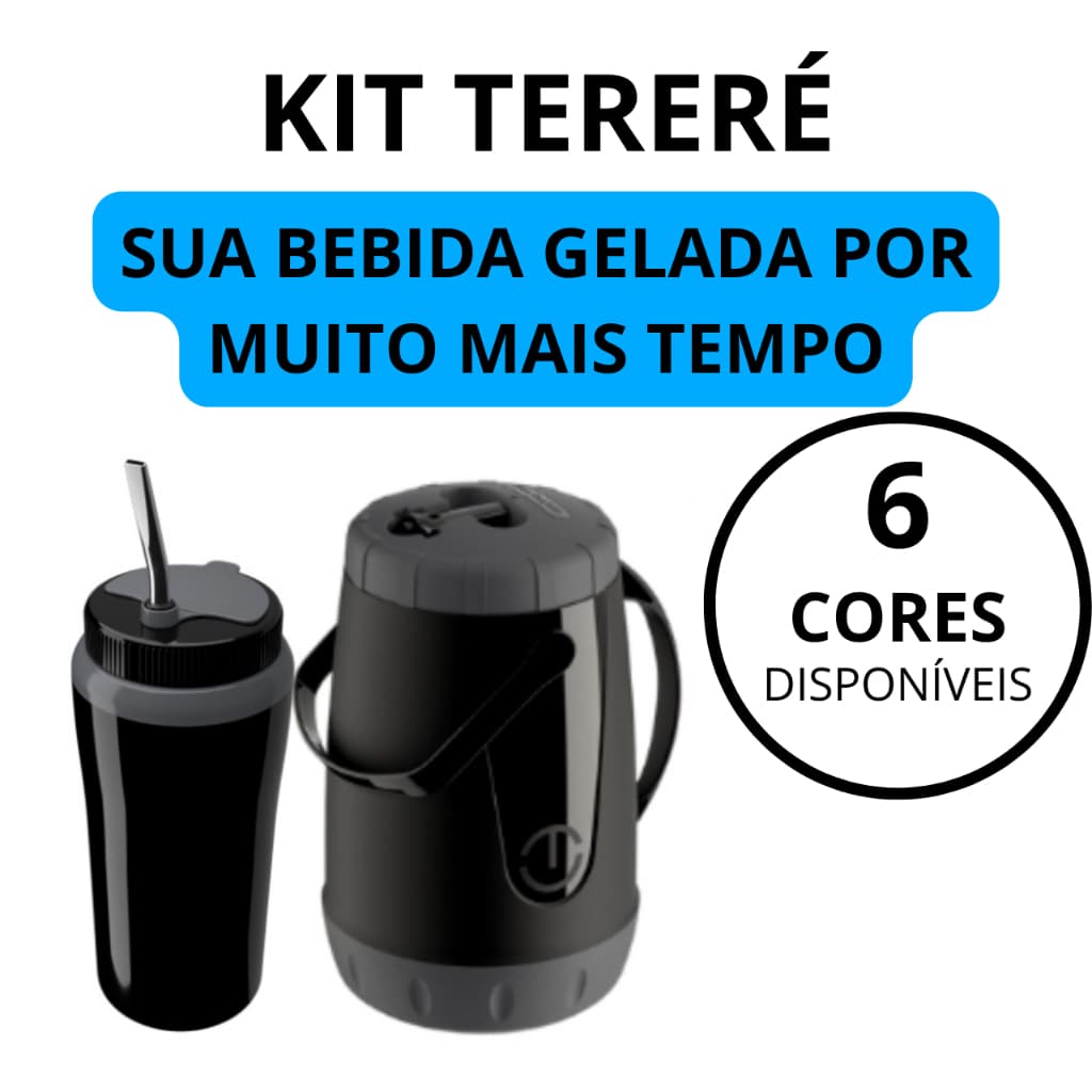 Kit Tereré completo copo térmico 650ml + garrafa termica Pavia 2,5 litros com bomba de inox