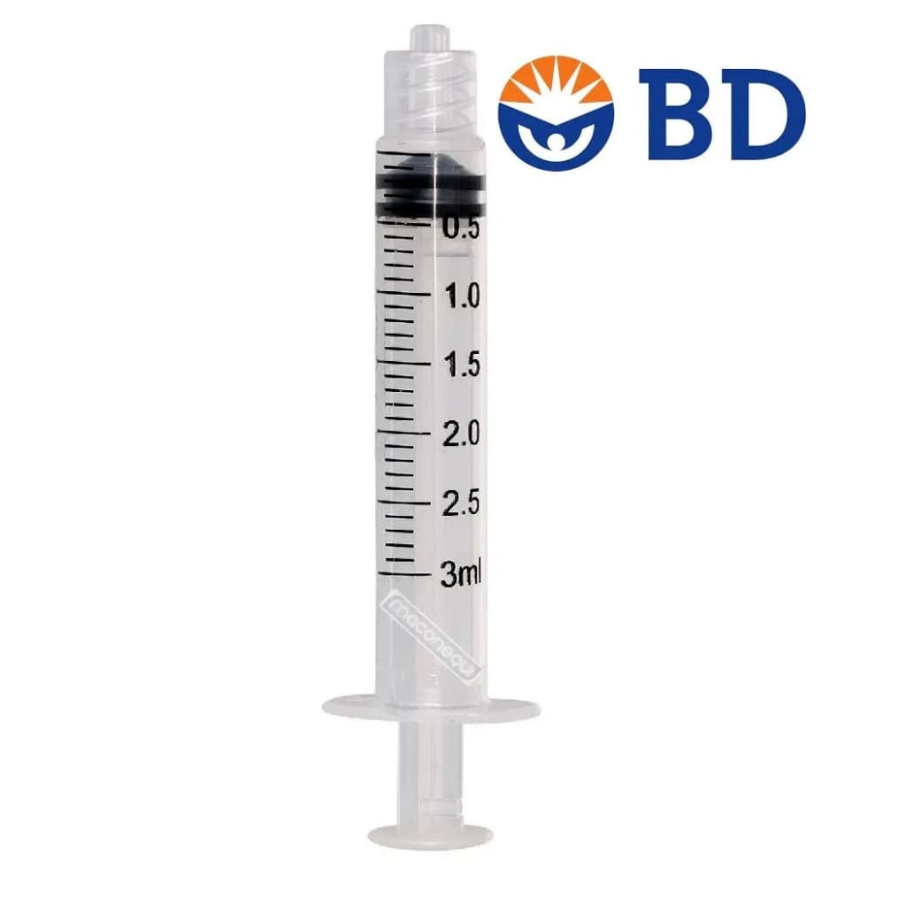 Kit 100 Seringas 3 ml BD Plastipak Bico Luer Lock - Sem Agulha