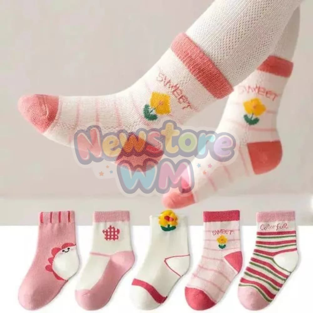 Kit com 24 unidades de Meias infantil masculina e feminina 0 a 10 anos cano longo com desenho divertidos com algodão