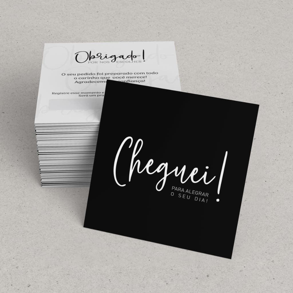 Cartão de Agradecimento ao cliente postal para loja obrigado pela compra