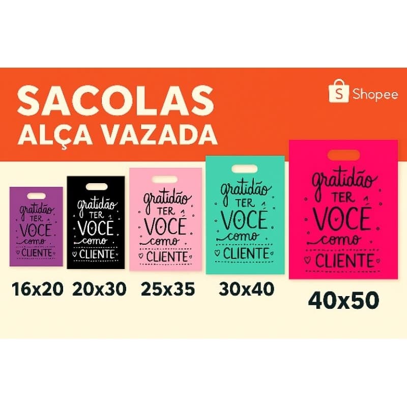 50 SACOLAS COM FRASE - 16x20 20x30 25x35 30x40 40x50 LOJA