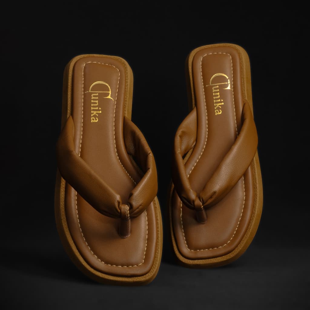 Chinelo Rasteirinha Feminina Tunika | Papete Flat Conforto 2cm – Couro Sintético Macio