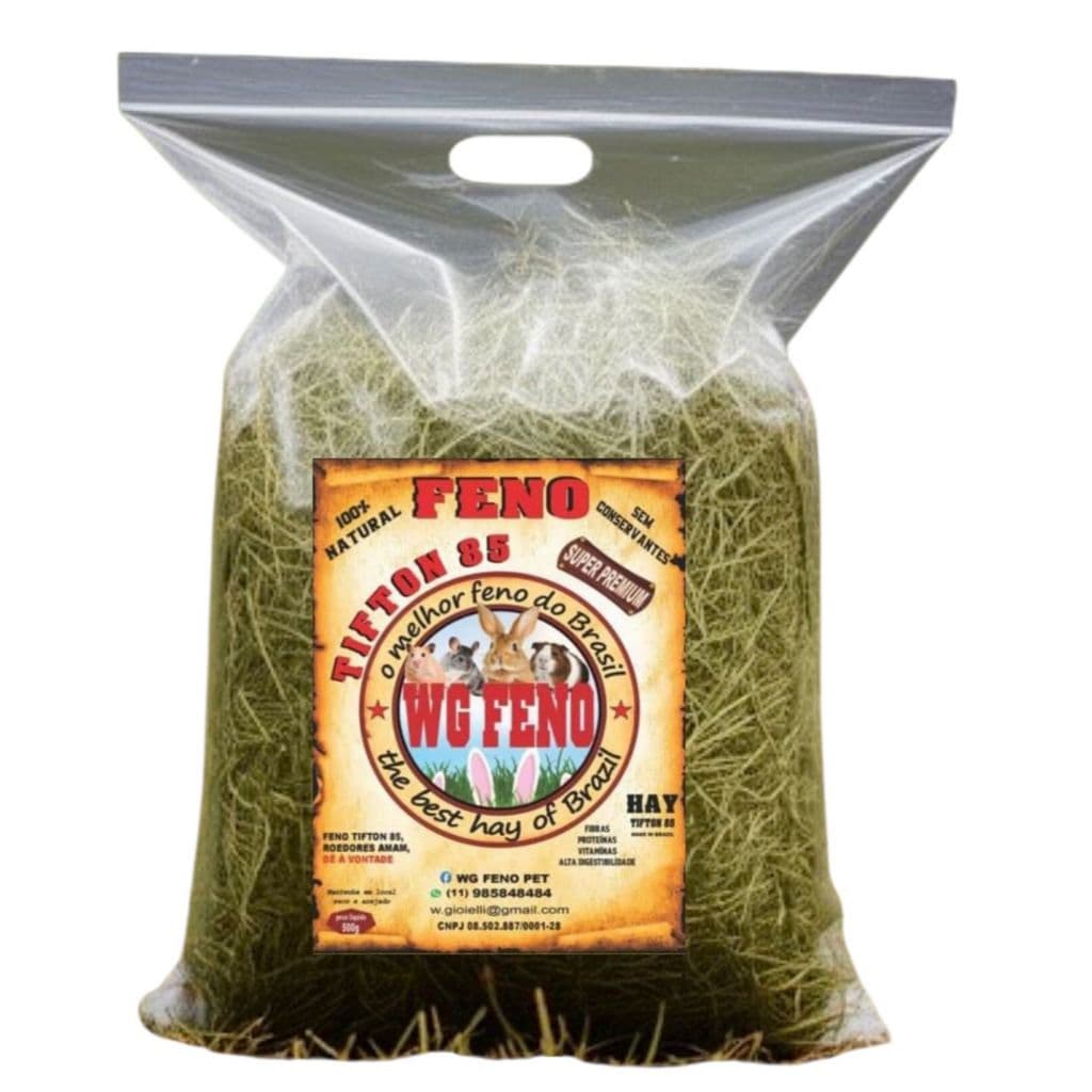 1,5 KG Feno de TIFTON 85 Super Premium para Coelhos e roedores