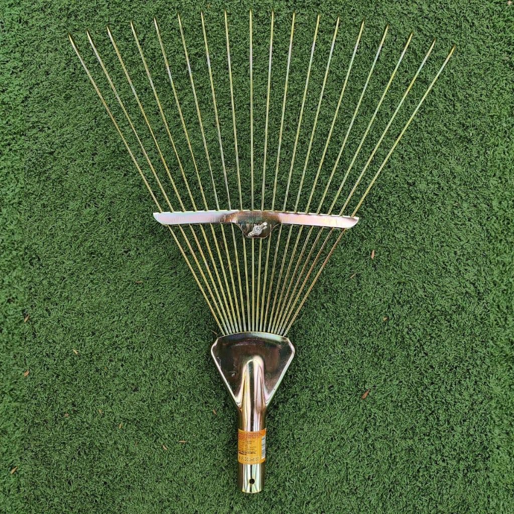 Rastelo Ajustável Vassoura de Metal Regulável 18 Dentes Ferro para Grama Folhas Jardinagem