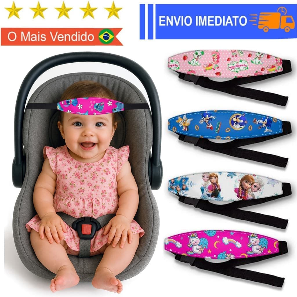 Faixa Apoio Suporte Cabeça Bebe Conforto Cadeirinha Carro