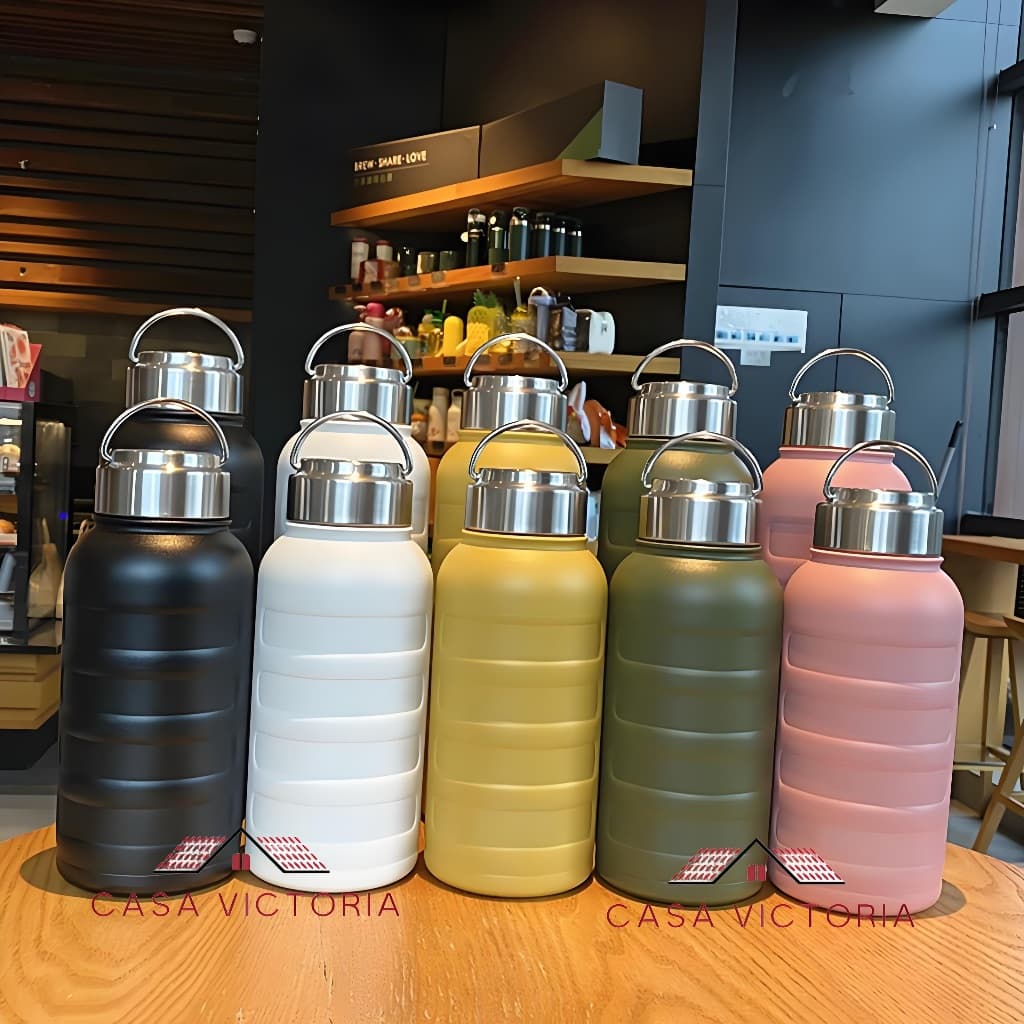 Garrafa térmica portátil de aço inoxidável com alça 1000ml/750ml adequada para café e chá para manter quente/frio