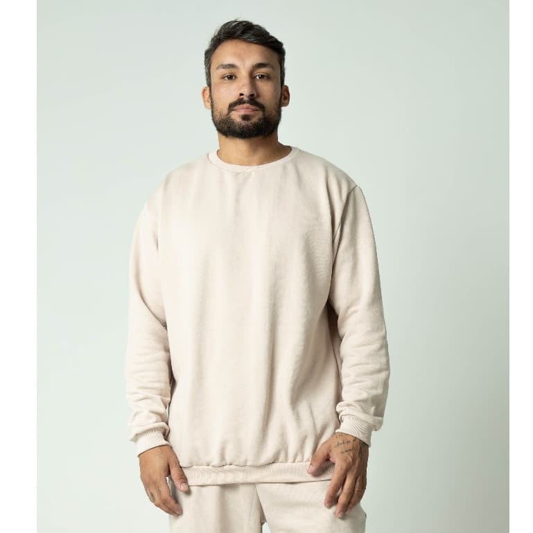 Moletom Gola Redonda Unissex Blusa De Frio Basico Careca Casaco Feminino Masculino Flanelado Liso Sem Estampa Algodão