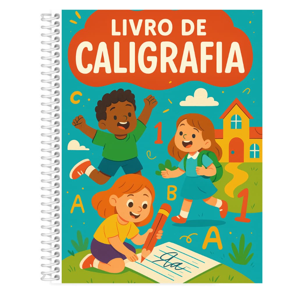 Caderno de Caligrafia Infantil Livro Educativo de Escrita Bonita