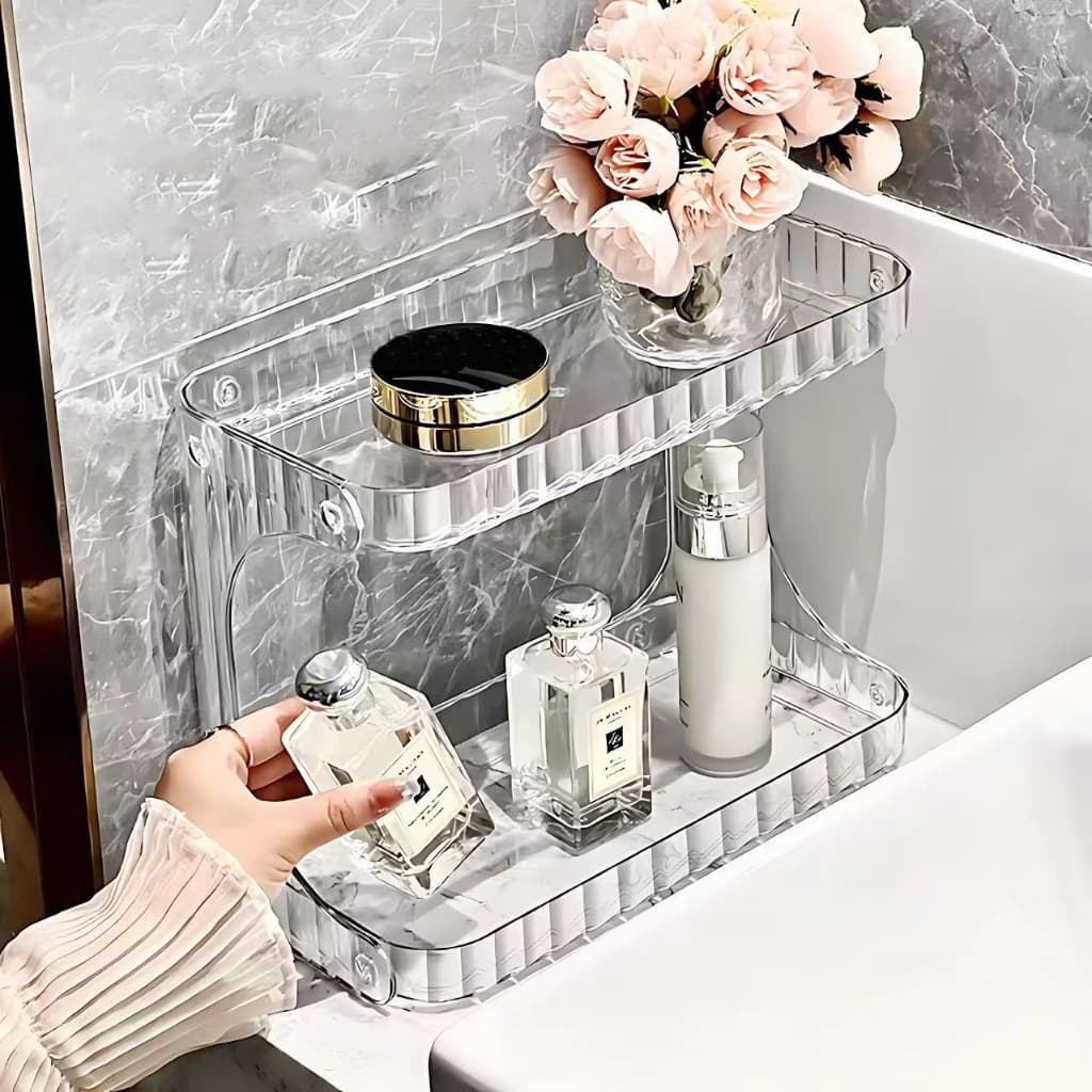 haosin Organizador Prateleira Multiuso Diamante Acrílico Porta Maquiagem Beleza linhas