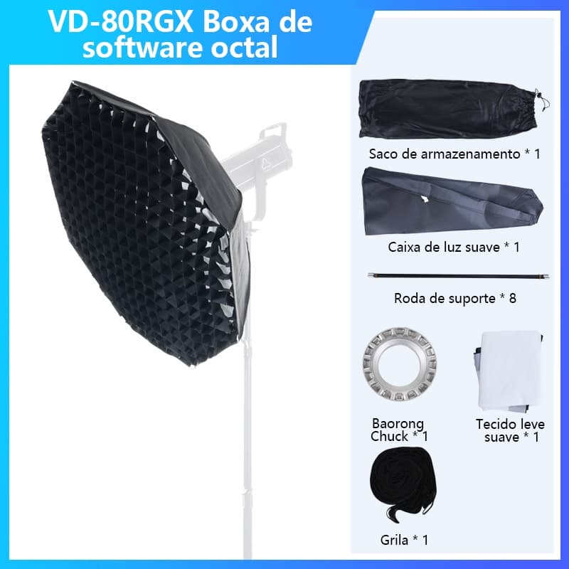 Octabox 95cm com Grid Kit Softbox Portátil Guarda-chuva para Fotografia de Estúdio Speedlite Flash