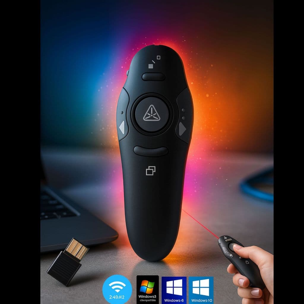 Apresentador De Slides Acompanha Brinde Pointer Lpt8 Power Point Apontador Laser Controle Sem Fio