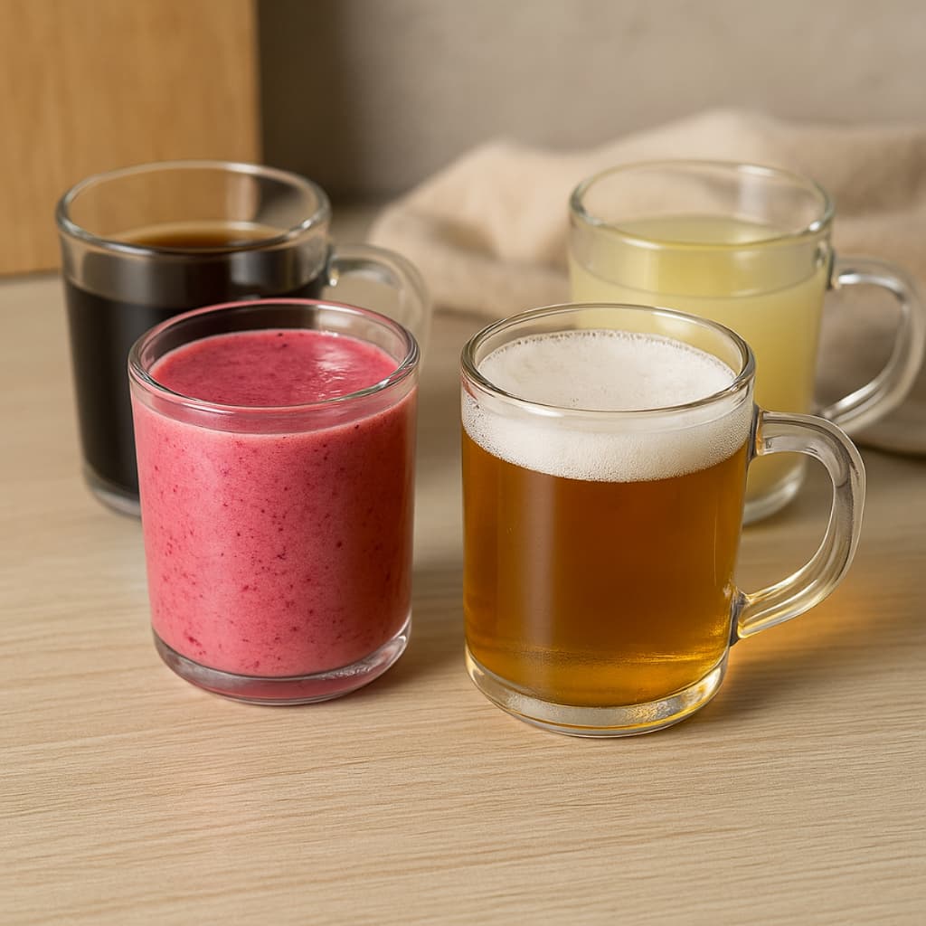 Jogo 10 Canecas Transparente Vidro 250ML Café Cappuccino