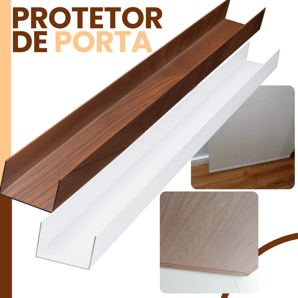 Protetor Saia De Porta Aluminio Proteção Anti-Inchaço Veda Porta Madeira - 60/70/80cm