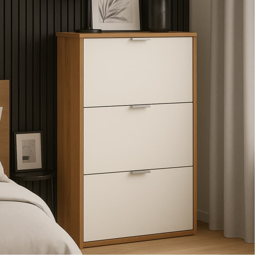 Sapateira 3 Portas Organizadora Multiuso Armário Quarto Sala Estante Sapato Apartamento Casa Sapatos