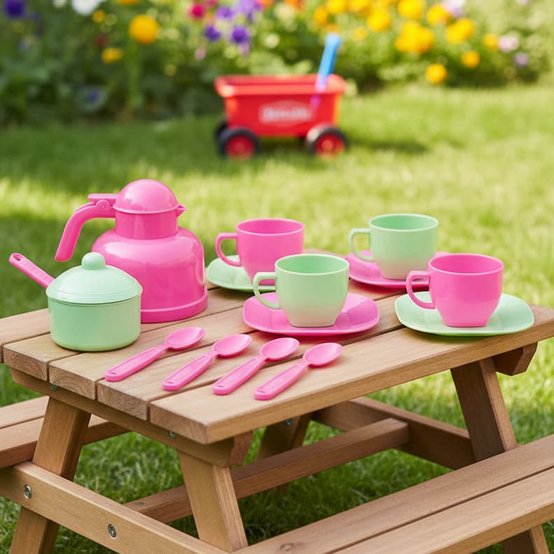 Kit Chá Acessórios De Cozinha Infantil 14 Peças Rosa Faz De Conta - Silmar Brinquedos