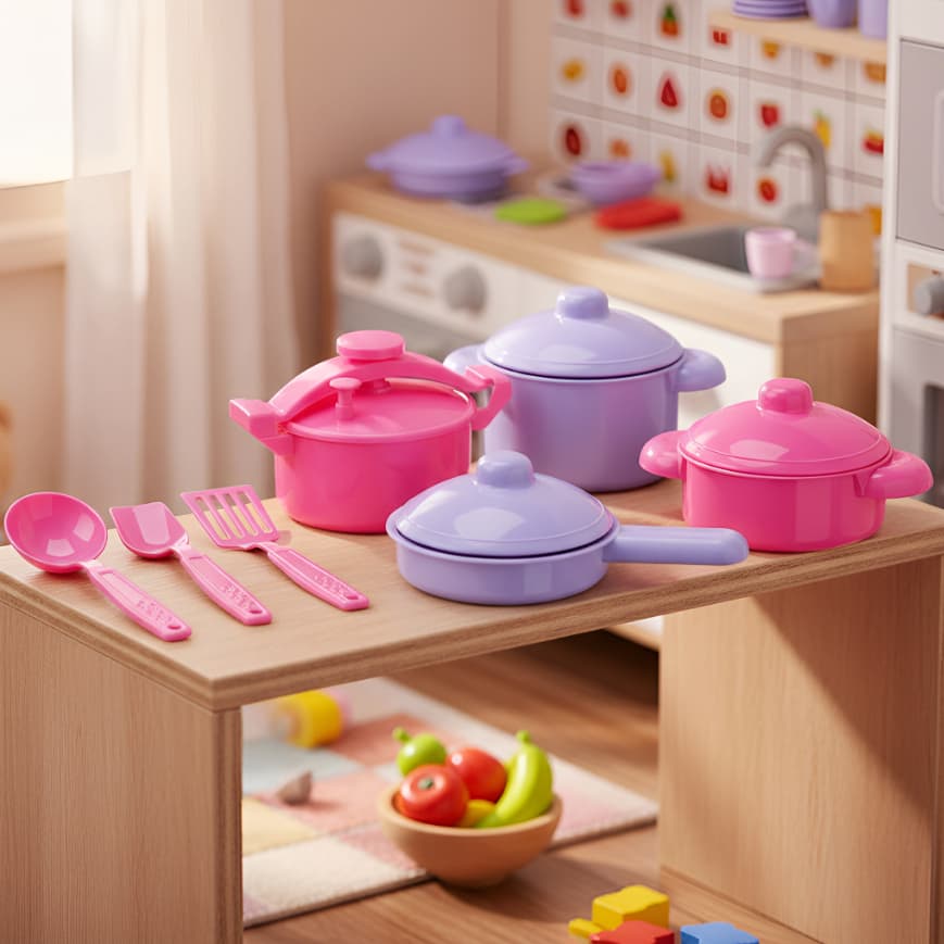 Kit Cozinha Infantil Panelinhas Silmar Brinquedos Meninas 7 Peças