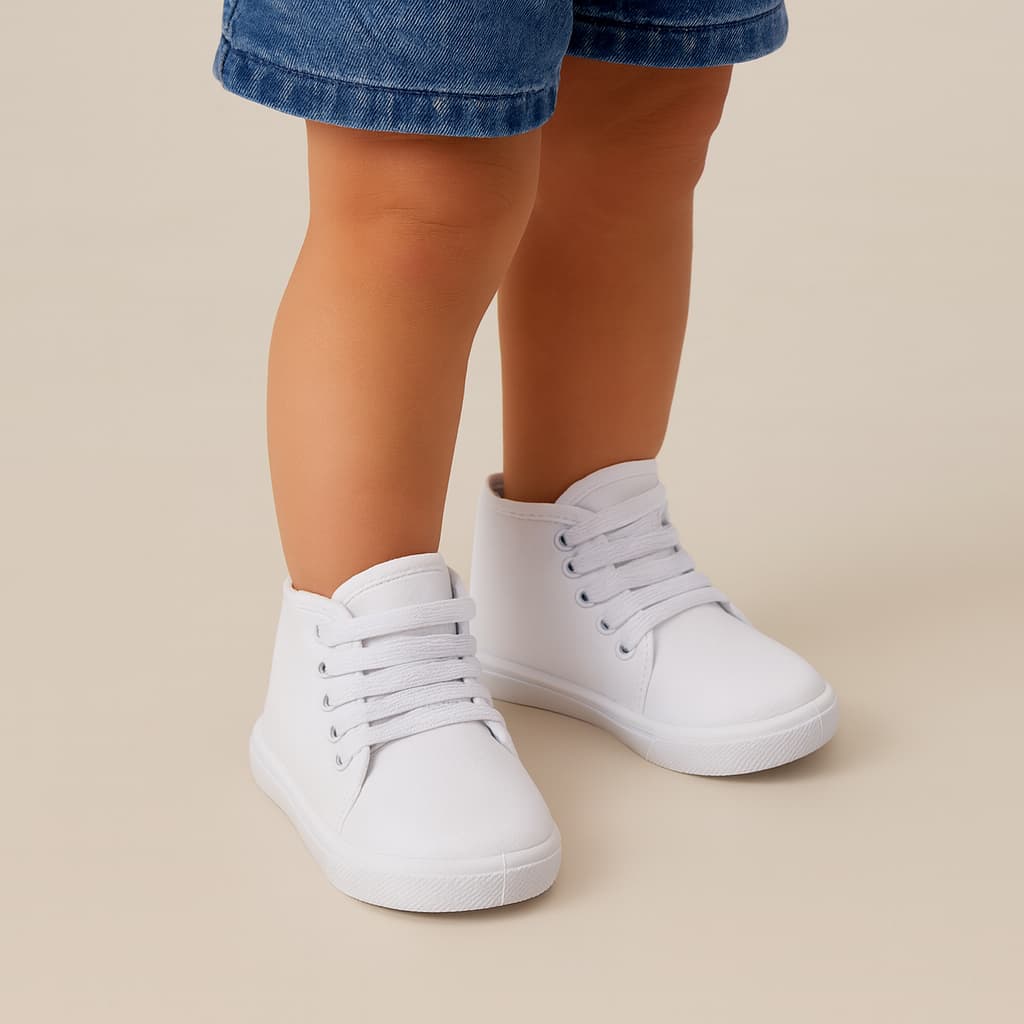 Tênis Infantil Liso Moda Casual Ajustável Cano Alto Antiderrapante Leve Macio Dia Dia Promoção