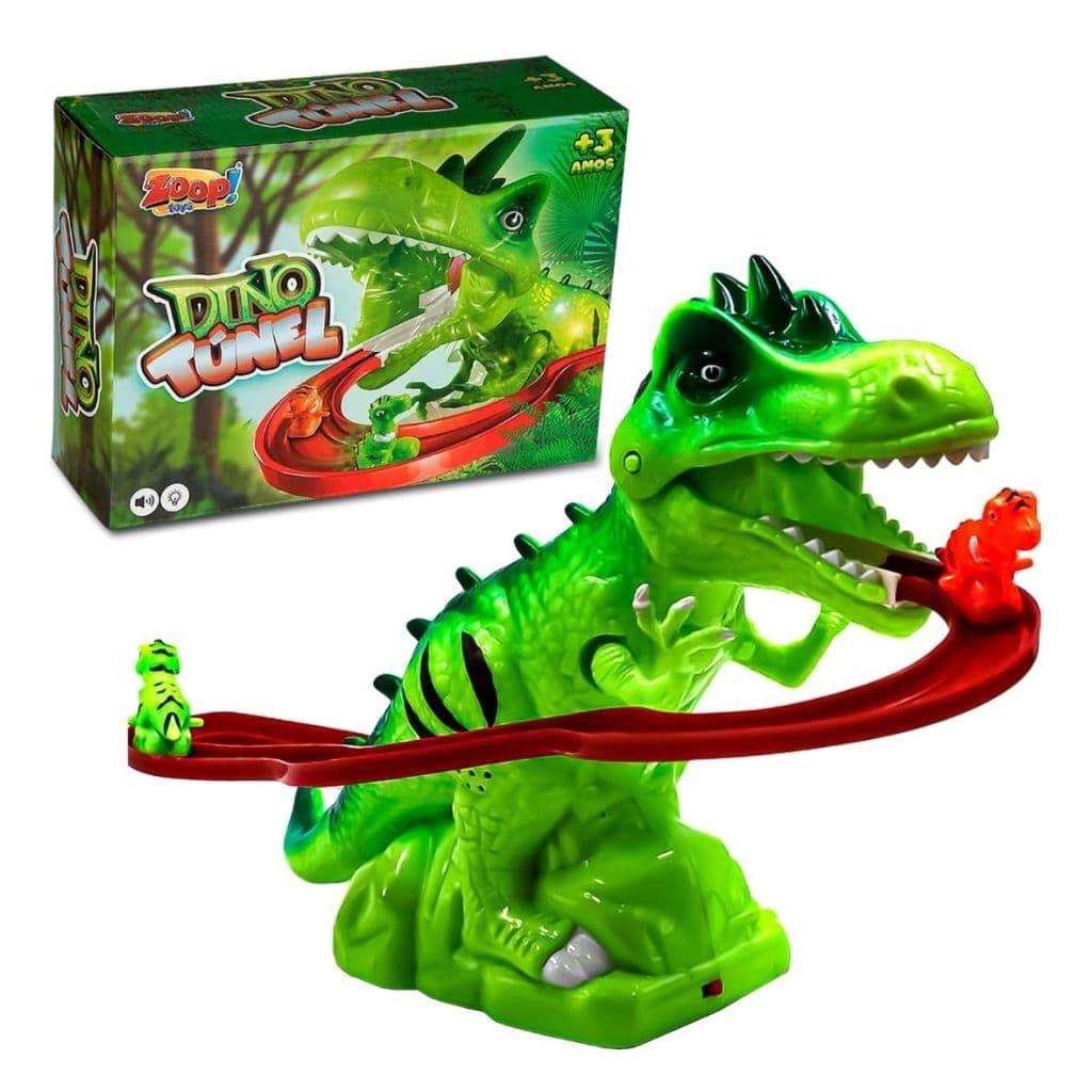 Pista Dino Túnel Brinquedo Infantil Completo Carrinho Educativo Montar Dinossauro Diversão Criança