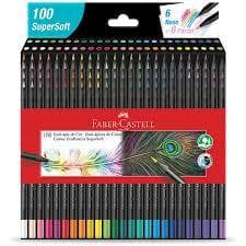 Lápis de Cor SuperSoft 100, 50 ou 24 Cores, Faber-Castell