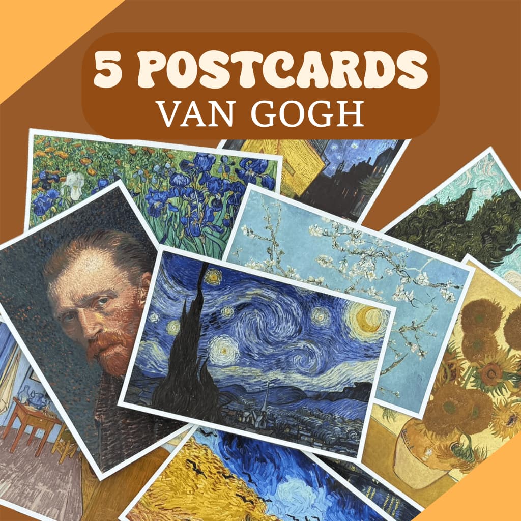 Kit Postcard Van Gogh 5 Unidades | 10cm x 15cm | Cartão Postal | Mini poster | Papelaria | Arte | Vintage
