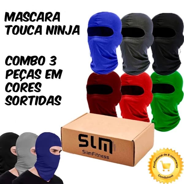Kit com 3 Toucas Ninja Estilo Balaclava para Moto Protege do Frio