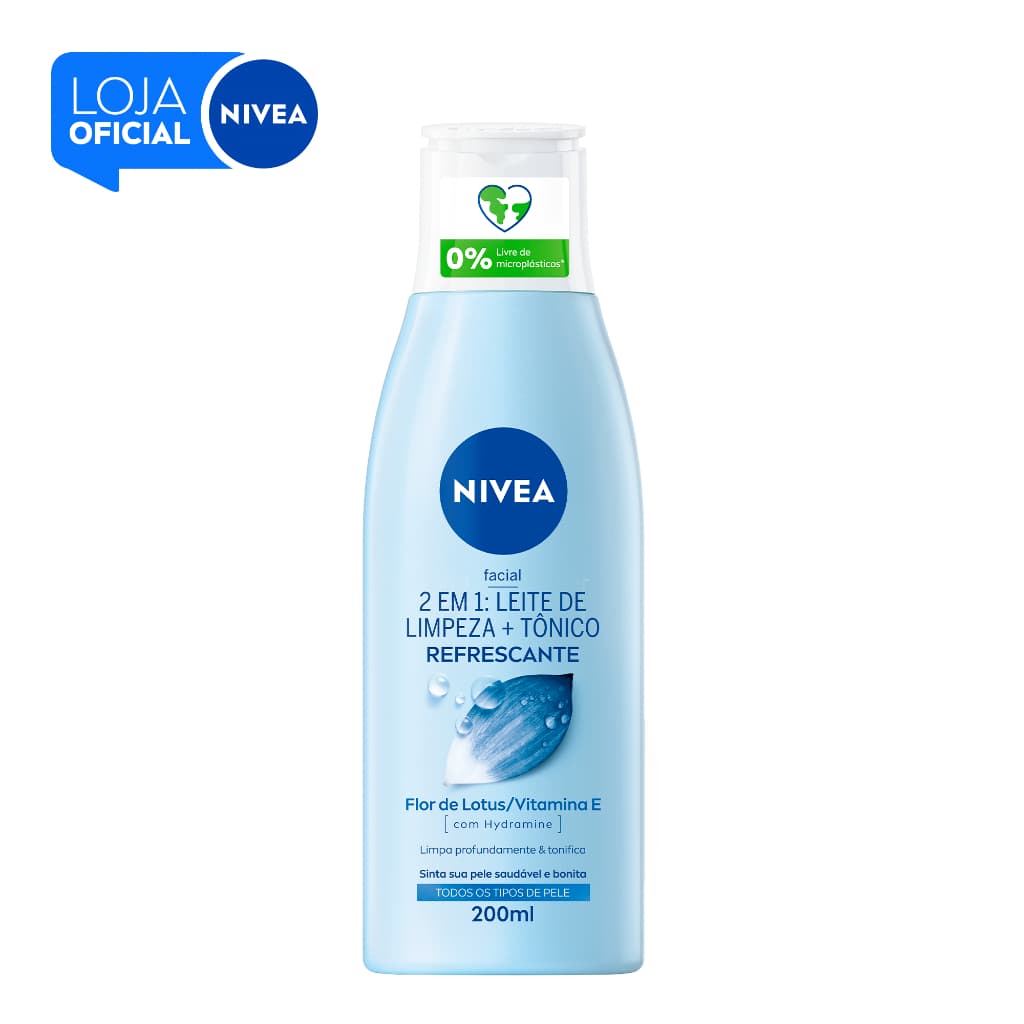 NIVEA Loção 2 em 1 Leite de limpeza + Tônico Refrescante 200 ml BBB 26
