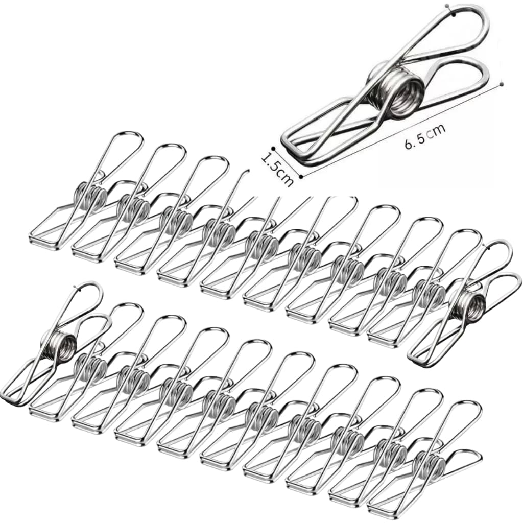 Kit 20 Prendedor De Inox Forte Para Roupas e Varal
