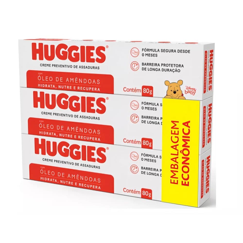 Huggies Creme Preventivo Assaduras Pele Protegida c/3 de 80g. Val.: 13.02-2027
