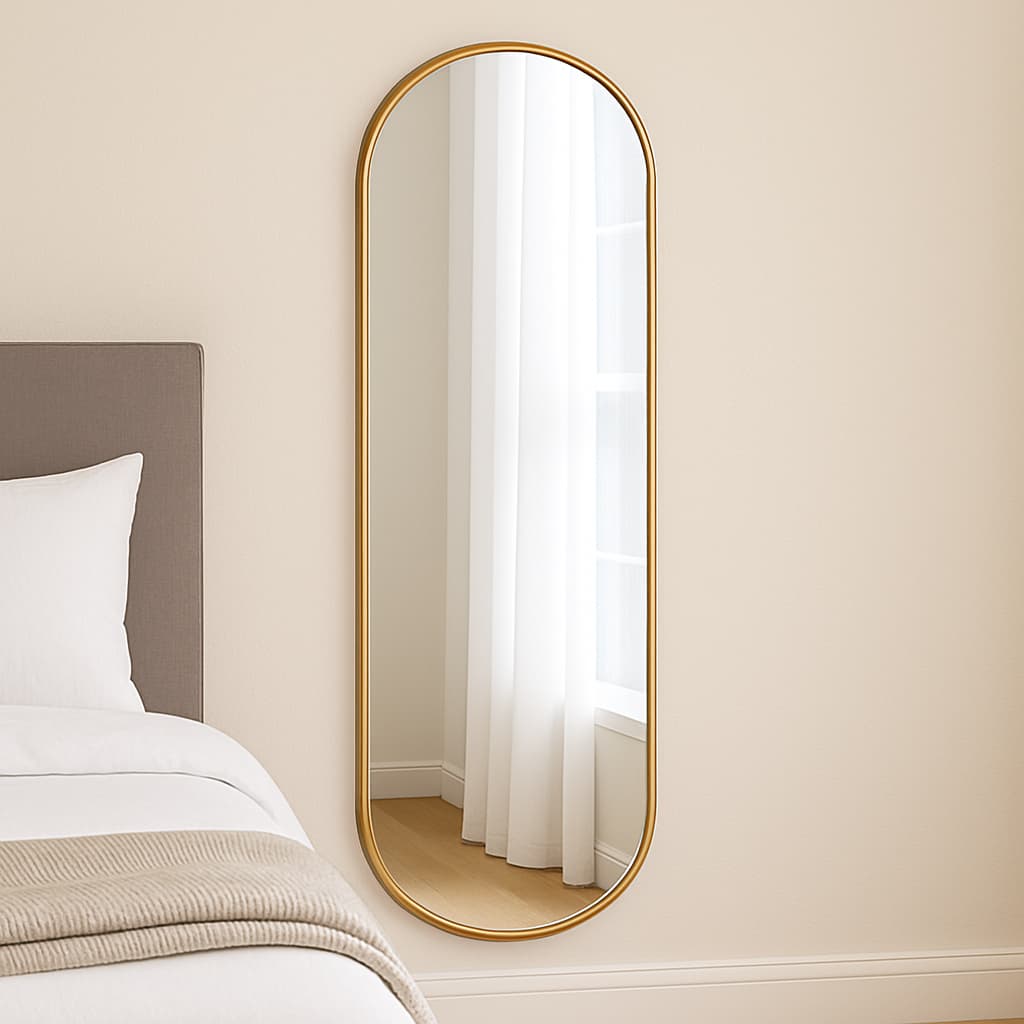 Espelho Organico Oval Capsula Pilula Grande Parede Moldura Provador