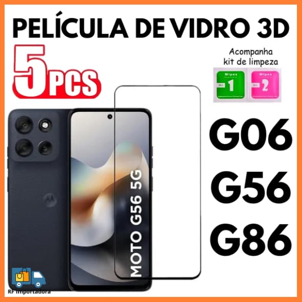Película De Vidro 3D Temperado Para Moto G06/G56/G86