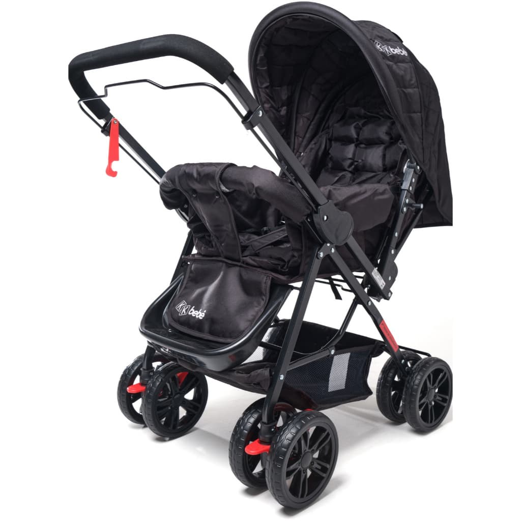 Carrinho Bebê Para Passeio Vira Berço Com Alça Reversível Reclinável Dobrável Confortável 3 Posições Até 15 KG