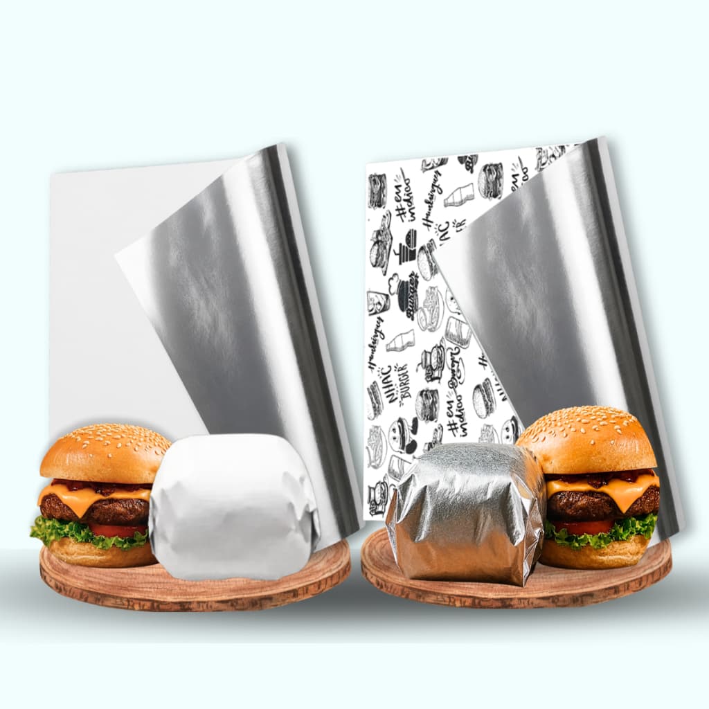 Papel Acoplado 30x38 p/ Lanche Delivery Fast Food Linha Premium C/ Manta Térmica Kits 100 à 250 Und