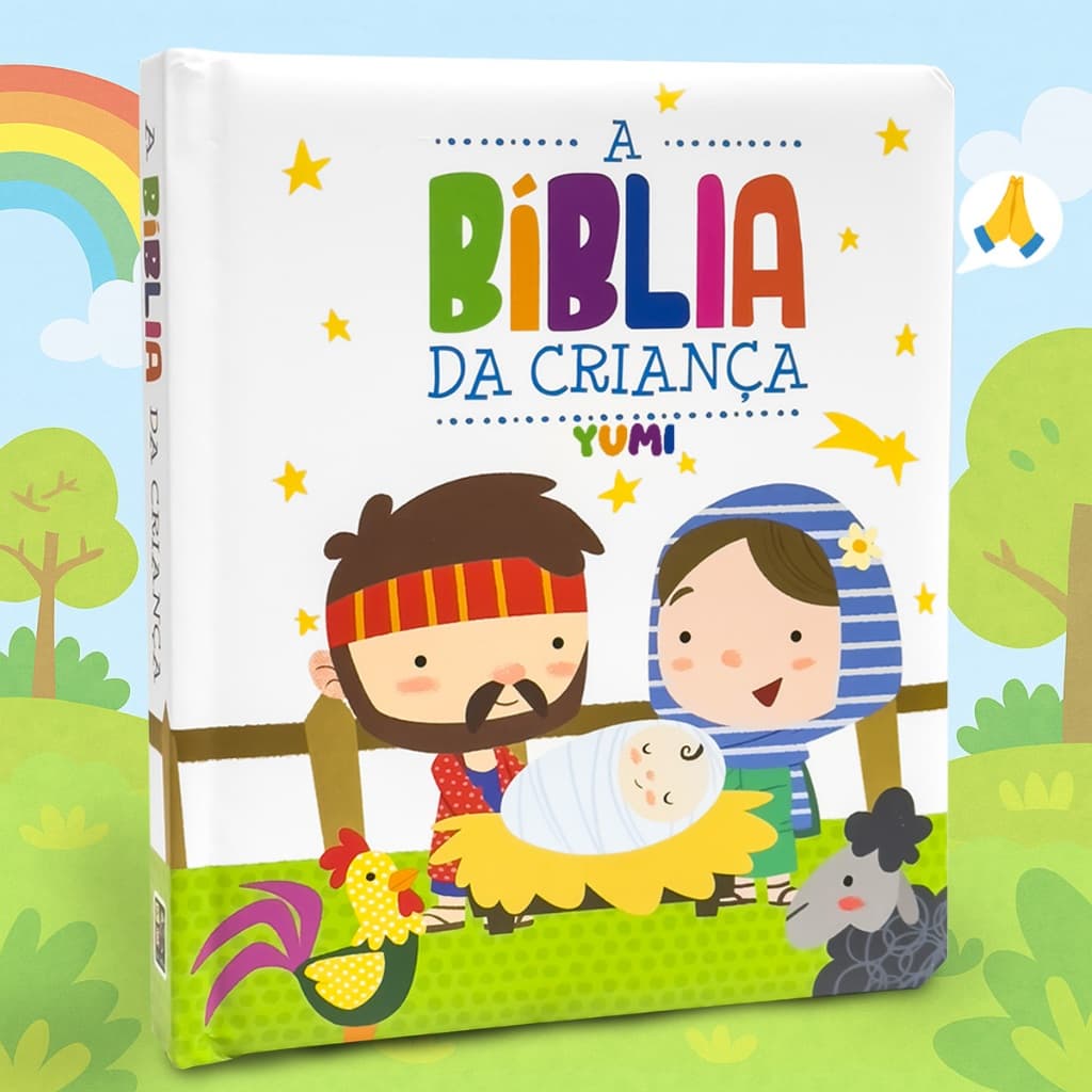 A Bíblia da Criança Capa Dura 0 a 8 anos Livro Infantil Histórias da Bíblia Almofadado Folhas Duras Premium