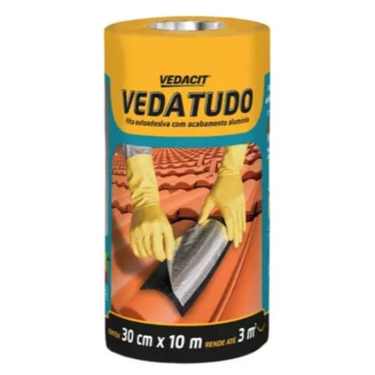 Fita Manta Asfáltica Vedacit 30cmx10mt Multiuso Vedatudo