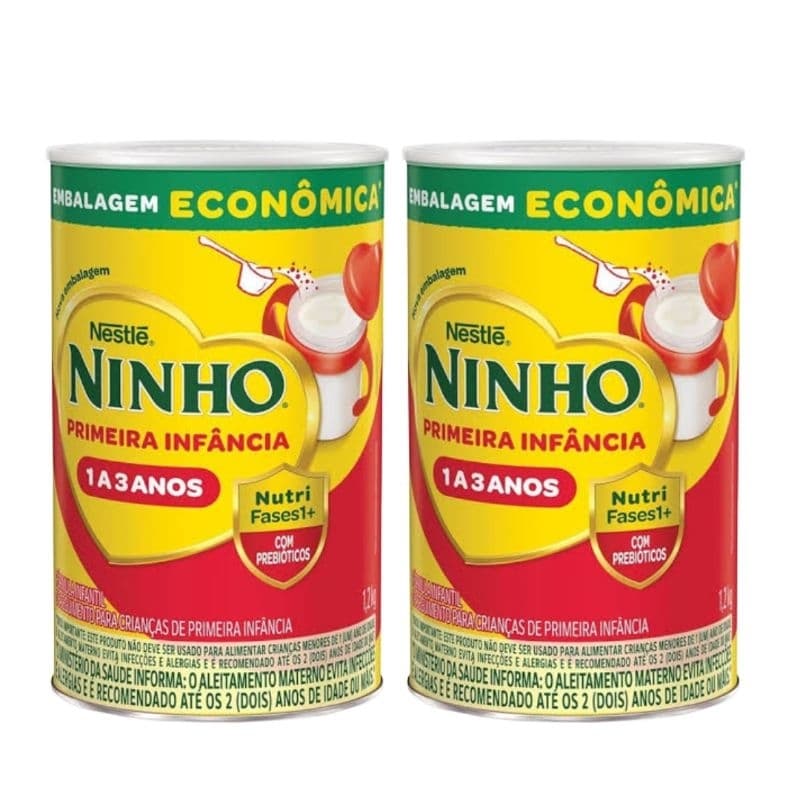 Combo com 2 latas de Leite Ninho Fases 1 a 3 anos 1.2kg