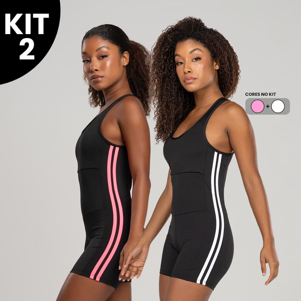 Kit 2 Macaquinhos Fitness Feminino Cruzado – Costas Aberta Modela o Corpo Academia e Treino