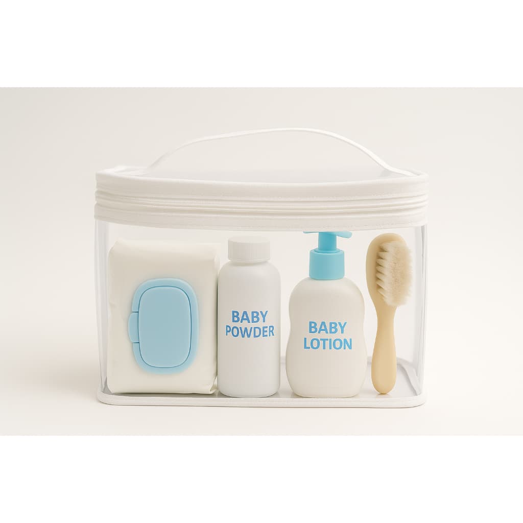 Kit 2 Nécessaire Transparente Organizador Bolsa Mala Saída Maternidade Troca e Fralda bebe