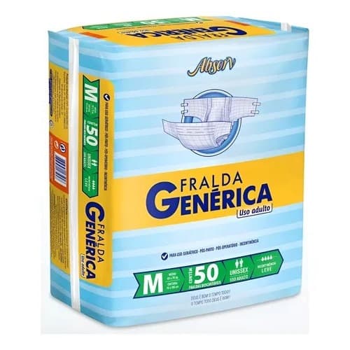 FRALDA ADULTO GERIATRICA GENERICA ABSORV TAMANHOS P, M, G, XG