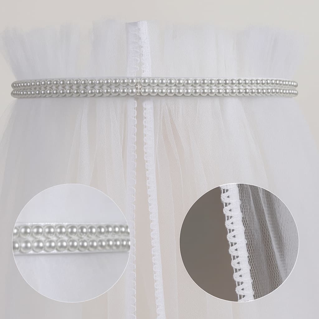 Mosquiteiro + Dossel Luxo Pérola Inteira Quarto Berço Menina(o)