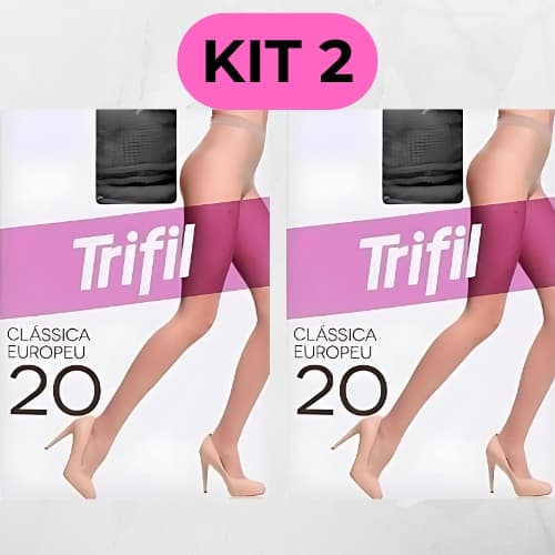 Kit 2 Meias Calça Fio 20 Clássica Europeu Trifil W06308