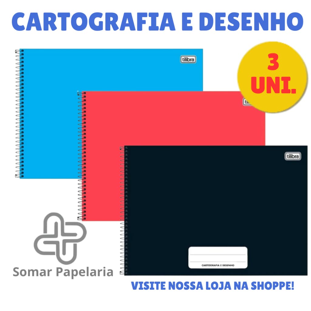 Caderno Cartografia e Desenho Espiral 80 Fls Tilibra